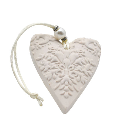 CORAZÓN  perla cerámica PERFUMADO - LINO BLANCO