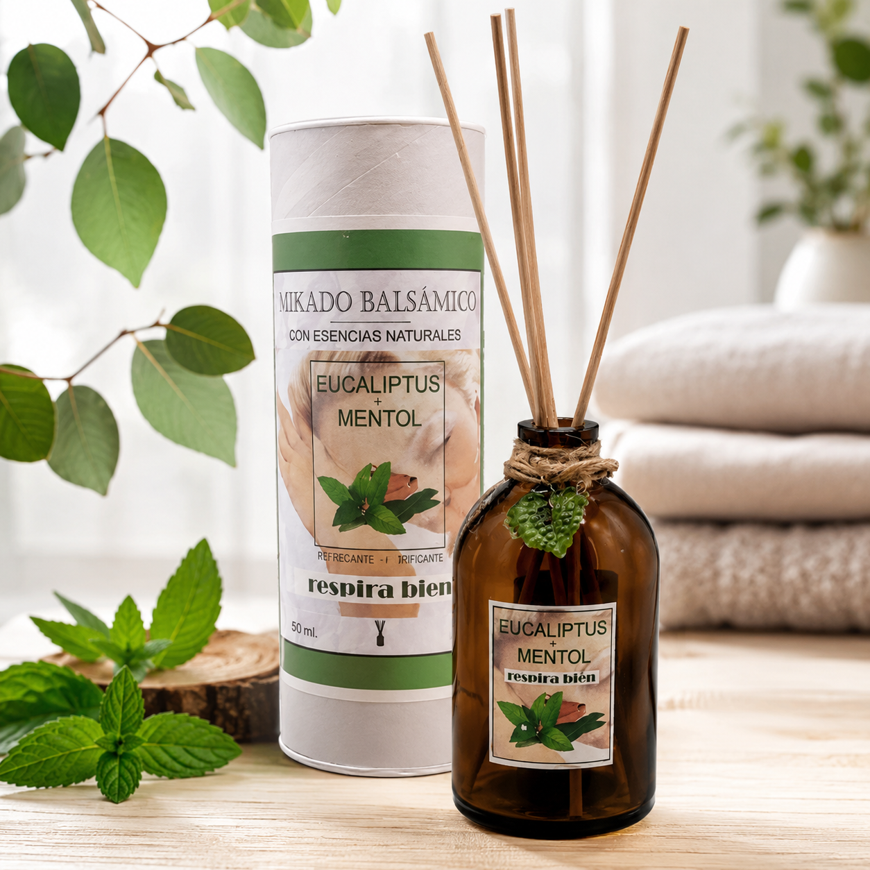 Mikado Balsámico Eucaliptus + Mentol – Respira Bien (100 ml)
