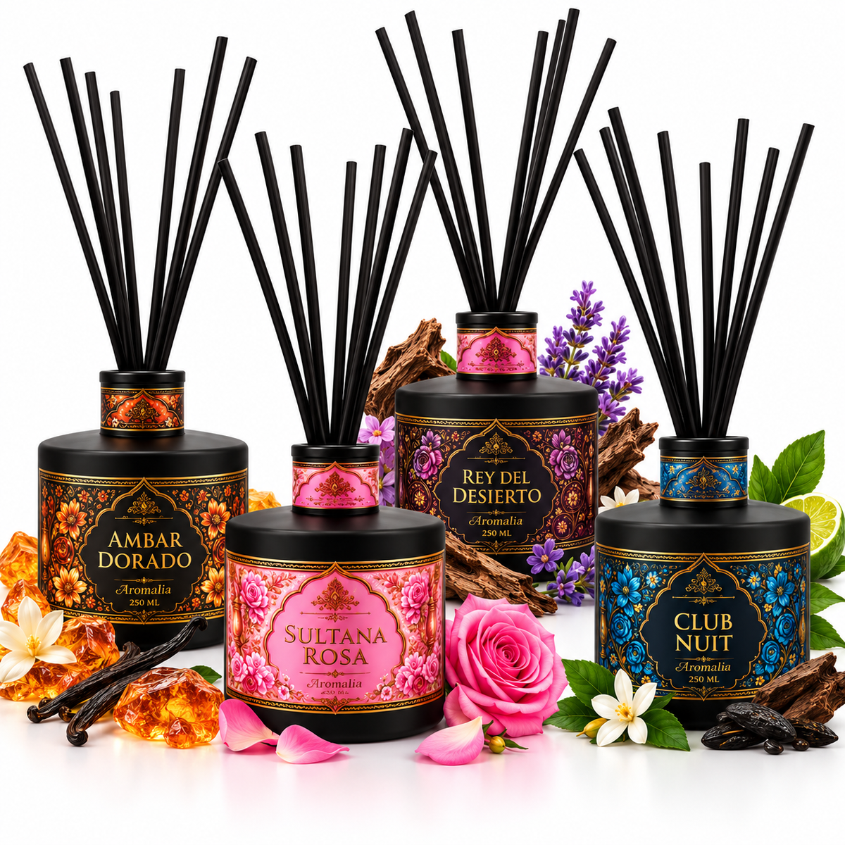 Mikado esencias árabes 200 ml | Ambientador de varillas de inspiración árabe