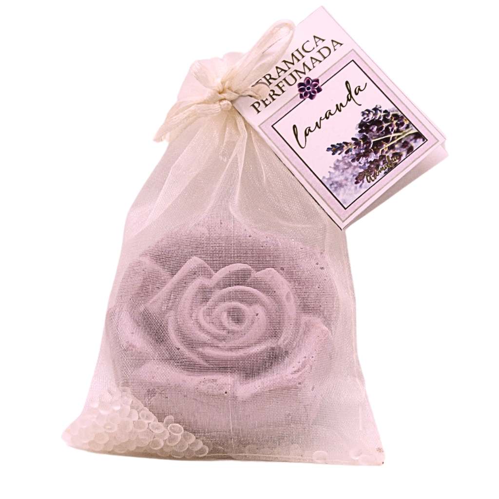 Rosa de cerámica perfumada lavanda