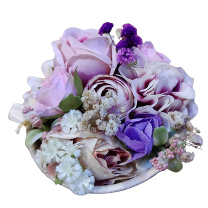 Cesta floral de Lino Blanco